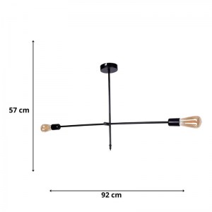 meg-GP036-0069,1-2 ΦΩΤΙΣΤΙΚΟ ΟΡΟΦΗΣ NIMO MEGAPAP E27 ΜΕΤΑΛΛΙΚΟ ΔΙΦΩΤΟ ΧΡΩΜΑ ΜΑΥΡΟ 92X12X57ΕΚ.