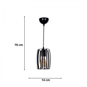 meg-GP036-0075,1-2 ΦΩΤΙΣΤΙΚΟ ΟΡΟΦΗΣ ORVA MEGAPAP E27 ΜΕΤΑΛΛΙΚΟ ΜΟΝΟΦΩΤΟ ΧΡΩΜΑ ΜΑΥΡΟ Ø14X70ΕΚ.