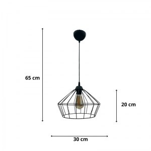 meg-GP036-0076,1-2 ΦΩΤΙΣΤΙΚΟ ΟΡΟΦΗΣ BARRIE MEGAPAP E27 ΜΕΤΑΛΛΙΚΟ ΜΟΝΟΦΩΤΟ ΧΡΩΜΑ ΜΑΥΡΟ Ø30X65ΕΚ.
