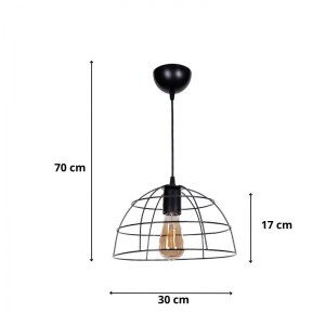 meg-GP036-0077,1-2 ΦΩΤΙΣΤΙΚΟ ΟΡΟΦΗΣ ZINC MEGAPAP E27 ΜΕΤΑΛΛΙΚΟ ΜΟΝΟΦΩΤΟ ΧΡΩΜΑ ΜΑΥΡΟ Ø30X70ΕΚ.