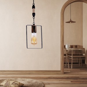 meg-GP036-0078,1-1 ΦΩΤΙΣΤΙΚΟ ΟΡΟΦΗΣ PEMBE MEGAPAP E27 ΜΕΤΑΛΛΙΚΟ ΜΟΝΟΦΩΤΟ ΧΡΩΜΑ ΜΑΥΡΟ 14X6X60ΕΚ.