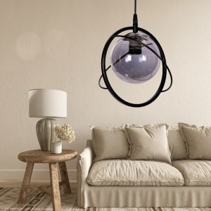 meg-GP036-0079,1-1 ΦΩΤΙΣΤΙΚΟ ΟΡΟΦΗΣ GLOBE MEGAPAP E27 ΜΕΤΑΛΛΙΚΟ ΜΟΝΟΦΩΤΟ ΧΡΩΜΑ ΜΑΥΡΟ Ø25X75ΕΚ.