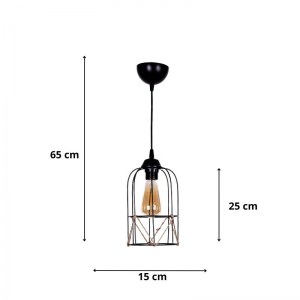 meg-GP036-0080,1-2 ΦΩΤΙΣΤΙΚΟ ΟΡΟΦΗΣ ARGON MEGAPAP E27 ΜΕΤΑΛΛΙΚΟ - ΣΧΟΙΝΙ ΜΟΝΟΦΩΤΟ ΧΡΩΜΑ ΜΑΥΡΟ Ø15X65ΕΚ.