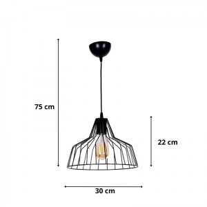 meg-GP036-0081,1-2 ΦΩΤΙΣΤΙΚΟ ΟΡΟΦΗΣ AREZZO MEGAPAP E27 ΜΕΤΑΛΛΙΚΟ ΜΟΝΟΦΩΤΟ ΧΡΩΜΑ ΜΑΥΡΟ Ø30X75ΕΚ.