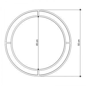 meg-GP037-0002,1-2 ΚΑΘΡΕΦΤΗΣ ΤΟΙΧΟΥ MERLIN MEGAPAP ΧΡΩΜΑ ΜΑΥΡΟ 57X2X57ΕΚ.