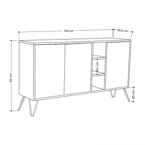 meg-GP037-0004,1-3 ΜΠΟΥΦΕΣ ΜΕΛΑΜΙΝΗΣ FLYNN MEGAPAP ΧΡΩΜΑ ΦΥΣΙΚΟ ΟΞΙΑΣ - ΑΝΘΡΑΚΙ 142X35,6X83ΕΚ.