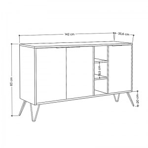 meg-GP037-0004,8-3 ΜΠΟΥΦΕΣ CLARA MEGAPAP ΧΡΩΜΑ ΑΝΟΙΧΤΟ ΚΑΡΥΔΙ 142X35,6X83ΕΚ.