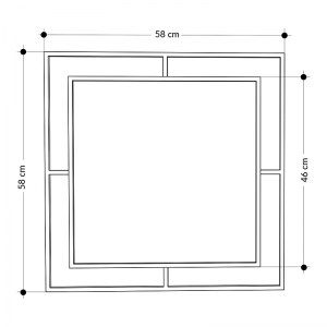 meg-GP037-0006,1-2 ΚΑΘΡΕΦΤΗΣ ΤΟΙΧΟΥ CALLISTA MEGAPAP ΧΡΩΜΑ ΜΑΥΡΟ 58,6X2X58,6ΕΚ.