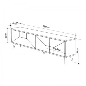 meg-GP037-0009,2-3 ΕΠΙΠΛΟ ΤΗΛΕΟΡΑΣΗΣ GIACOMO MEGAPAP ΑΠΟ ΜΕΛΑΜΙΝΗ ΧΡΩΜΑ ΦΥΣΙΚΟ ΟΞΙΑΣ 180X29,6X50ΕΚ.