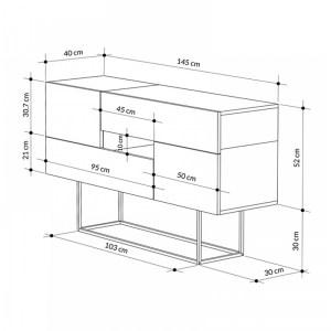 meg-GP037-0011,2-4 ΜΠΟΥΦΕΣ EROS MEGAPAP ΑΠΟ ΜΕΛΑΜΙΝΗ ΦΥΣΙΚΟ ΟΞΙΑΣ - ΑΝΘΡΑΚΙ 145X40X82ΕΚ.