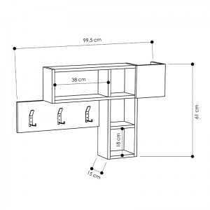 meg-GP037-0012,1-2 ΚΡΕΜΑΣΤΡΑ ΤΟΙΧΟΥ FELMAN MEGAPAP ΑΠΟ ΜΕΛΑΜΙΝΗ ΧΡΩΜΑ ΦΥΣΙΚΟ ΟΞΙΑΣ - ΑΝΘΡΑΚΙ 99,5X15X61ΕΚ.