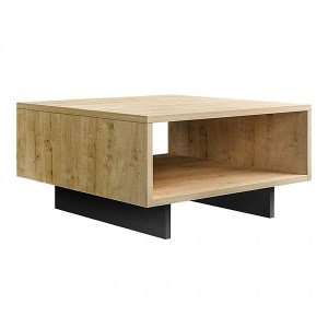 meg-GP037-0016,2-4 ΤΡΑΠΕΖΑΚΙ ΣΑΛΟΝΙΟΥ HOLA MEGAPAP ΧΡΩΜΑ ΦΥΣΙΚΟ ΟΞΙΑΣ - ΑΝΘΡΑΚΙ 60X60X32ΕΚ.