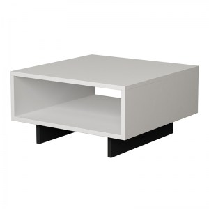meg-GP037-0016,3-1 ΤΡΑΠΕΖΑΚΙ ΣΑΛΟΝΙΟΥ FREJA MEGAPAP ΜΕΛΑΜΙΝΗΣ ΧΡΩΜΑ ΛΕΥΚΟ - ΑΝΘΡΑΚΙ 60X60X32ΕΚ.