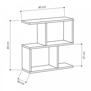 meg-GP037-0018,1-4 ΒΟΗΘΗΤΙΚΟ ΤΡΑΠΕΖΑΚΙ HOMEMANIA MEGAPAP ΑΠΟ ΜΕΛΑΜΙΝΗ ΧΡΩΜΑ ΦΥΣΙΚΟ ΟΞΙΑΣ 60X20X60ΕΚ.