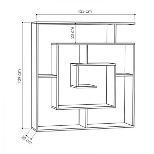 meg-GP037-0022,1-2 ΒΙΒΛΙΟΘΗΚΗ ΜΕΛΑΜΙΝΗΣ DEDALO MEGAPAP ΧΡΩΜΑ ΦΥΣΙΚΟ ΟΞΙΑΣ 125X22X129ΕΚ.