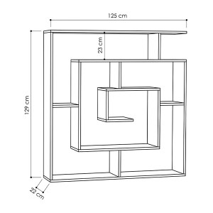 meg-GP037-0022,3-4 ΒΙΒΛΙΟΘΗΚΗ LABIRENT MEGAPAP ΧΡΩΜΑ ΑΝΘΡΑΚΙ 125X22X129ΕΚ.