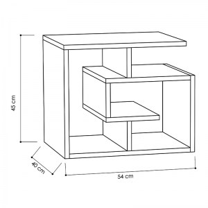 meg-GP037-0023,2-2 ΒΟΗΘΗΤΙΚΟ ΤΡΑΠΕΖΑΚΙ ΜΕΛΑΜΙΝΗΣ DEDALO MEGAPAP ΧΡΩΜΑ ΛΕΥΚΟ 54X40X45ΕΚ.