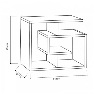 meg-GP037-0023,2-3 ΒΟΗΘΗΤΙΚΟ ΤΡΑΠΕΖΑΚΙ LABIRENT MEGAPAP ΑΠΟ ΜΕΛΑΜΙΝΗ MEGAPAP ΧΡΩΜΑ ΛΕΥΚΟ 54X40X45ΕΚ.