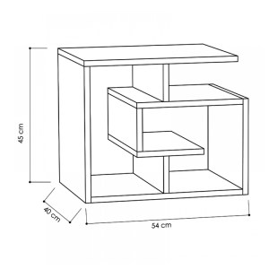 meg-GP037-0023,3-6 ΒΟΗΘΗΤΙΚΟ ΤΡΑΠΕΖΑΚΙ LABIRENT MEGAPAP ΧΡΩΜΑ ΑΝΘΡΑΚΙ 54X40X45ΕΚ.