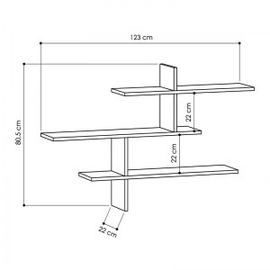 meg-GP037-0025,1-2 ΡΑΦΙΕΡΑ ΤΟΙΧΟΥ ΜΕΛΑΜΙΝΗΣ HERMES MEGAPAP ΧΡΩΜΑ ΑΝΘΡΑΚΙ 123X22X80ΕΚ.