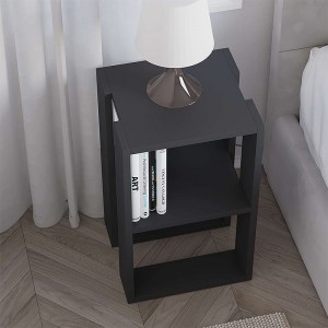 meg-GP037-0026,6-1 ΚΟΜΟΔΙΝΟ - ΤΡΑΠΕΖΑΚΙ ΒΟΗΘΗΤΙΚΟ LONIE MEGAPAP ΑΠΟ ΜΕΛΑΜΙΝΗ ΧΡΩΜΑ ΑΝΘΡΑΚΙ 34X30X55ΕΚ.