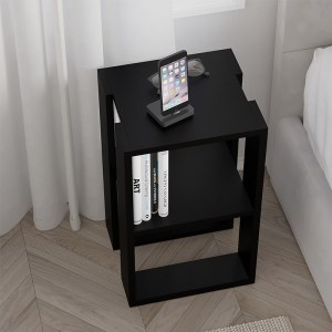 meg-GP037-0026,8-1 ΚΟΜΟΔΙΝΟ - ΤΡΑΠΕΖΑΚΙ ΒΟΗΘΗΤΙΚΟ LONIE MEGAPAP ΧΡΩΜΑ ΜΑΥΡΟ 34X30X55ΕΚ.
