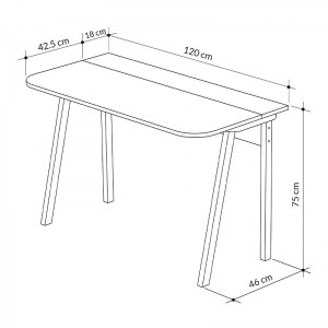 meg-GP037-0029,2-3 ΓΡΑΦΕΙΟ ΕΡΓΑΣΙΑΣ HALBERT MEGAPAP ΑΠΟ ΜΕΛΑΜΙΝΗ ΧΡΩΜΑ ΓΚΡΙ ΡΕΤΡΟ/ΛΕΥΚΟ 120X60X75ΕΚ.