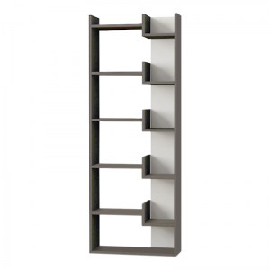 meg-GP037-0036,3-1 ΒΙΒΛΙΟΘΗΚΗ ΜΕΛΑΜΙΝΗΣ OPPA MEGAPAP ΧΡΩΜΑ ΑΝΘΡΑΚΙ - ΛΕΥΚΟ 60X22X162ΕΚ.