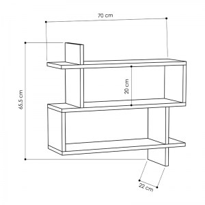 meg-GP037-0037,1-3 ΡΑΦΙΕΡΑ ΤΟΙΧΟΥ PARALEL MEGAPAP ΜΕΛΑΜΙΝΗΣ ΧΡΩΜΑ ΑΝΘΡΑΚΙ 70X22X65ΕΚ.