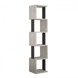 meg-GP037-0039,3-1 ΒΙΒΛΙΟΘΗΚΗ ΜΕΛΑΜΙΝΗΣ PIRI MEGAPAP ΧΡΩΜΑ ΛΕΥΚΟ ΑΝΤΙΚΕ - ΑΝΘΡΑΚΙ 35X30X161ΕΚ.