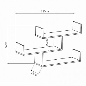 meg-GP037-0042,1-2 ΡΑΦΙΕΡΑ ΤΟΙΧΟΥ ΜΕΛΑΜΙΝΗΣ ROSANA MEGAPAP ΧΡΩΜΑ ΦΥΣΙΚΟ ΟΞΙΑΣ 119X22X66ΕΚ.