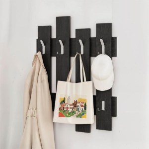 meg-GP037-0044,5-0 ΚΡΕΜΑΣΤΡΑ ΤΟΙΧΟΥ WAVE MEGAPAP ΧΡΩΜΑ BLACK WOOD 64X4X81ΕΚ.