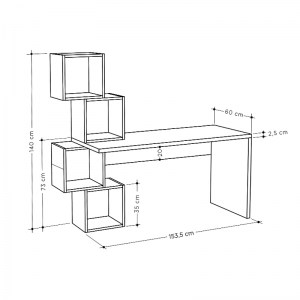 meg-GP037-0051,1-2 ΓΡΑΦΕΙΟ ΕΡΓΑΣΙΑΣ BALANCE MEGAPAP ΑΠΟ ΜΕΛΑΜΙΝΗ ΧΡΩΜΑ ΛΕΥΚΟ 153,5X60X143ΕΚ