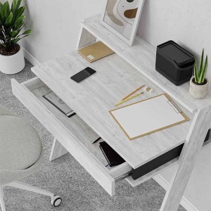 meg-GP037-0062,1-2 ΓΡΑΦΕΙΟ ΕΡΓΑΣΙΑΣ COWORK MEGAPAP ΑΠΟ ΜΕΛΑΜΙΝΗ ΧΡΩΜΑ ΛΕΥΚΟ ΑΝΤΙΚΕ 94X50X91ΕΚ.