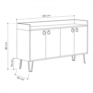 meg-GP037-0064,2-3 ΜΠΟΥΦΕΣ ΜΕΛΑΜΙΝΗΣ DEA MEGAPAP ΧΡΩΜΑ ΦΥΣΙΚΟ ΟΞΙΑΣ - ΑΝΘΡΑΚΙ 140X36X80ΕΚ.