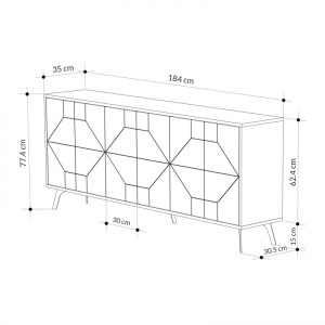 meg-GP037-0068,1-5 ΜΠΟΥΦΕΣ ΜΕΛΑΜΙΝΗΣ DUNE MEGAPAP ΧΡΩΜΑ ΛΕΥΚΟ ΑΝΤΙΚΕ 184X35X77,4ΕΚ.