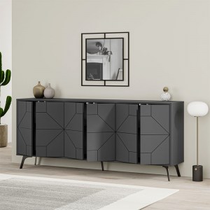 meg-GP037-0068,2-1 ΜΠΟΥΦΕΣ ΜΕΛΑΜΙΝΗΣ DUNE MEGAPAP ΧΡΩΜΑ ΑΝΘΡΑΚΙ 184X35X77,4ΕΚ.