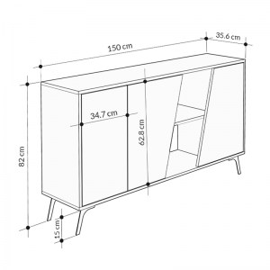 meg-GP037-0073,2-4 ΜΠΟΥΦΕΣ ΜΕΛΑΜΙΝΗΣ FIONA MEGAPAP ΧΡΩΜΑ ΦΥΣΙΚΟ ΟΞΙΑΣ - ΓΚΡΙ ΡΕΤΡΟ 150X35,6X82ΕΚ.