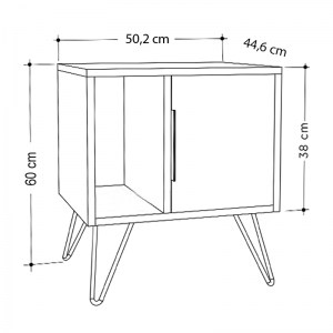 meg-GP037-0081,3-6 ΚΟΜΟΔΙΝΟ ΜΕΛΑΜΙΝΗΣ GLYNN MEGAPAP ΧΡΩΜΑ ΑΝΟΙΧΤΟ ΚΑΦΕ 50,2X44,6X60ΕΚ.