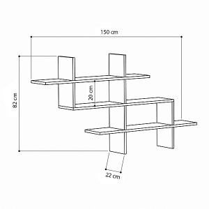 meg-GP037-0084,4-4 ΡΑΦΙΕΡΑ ΤΟΙΧΟΥ HALIC MEGAPAP ΧΡΩΜΑ ΦΥΣΙΚΟ ΟΞΙΑΣ 150X22X82ΕΚ.