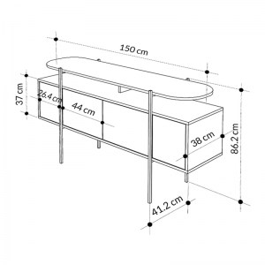 meg-GP037-0085,1-5 ΜΠΟΥΦΕΣ ΜΕΛΑΜΙΝΗΣ HANLEY MEGAPAP ΧΡΩΜΑ ΜΑΥΡΟ ΕΦΕ ΜΑΡΜΑΡΟΥ 150X38X86,2ΕΚ.