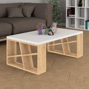meg-GP037-0088,4-0 ΤΡΑΠΕΖΑΚΙ ΣΑΛΟΝΙΟΥ HONEY MEGAPAP ΜΕΛΑΜΙΝΗΣ ΧΡΩΜΑ ΦΥΣΙΚΟ ΟΞΙΑΣ - ΛΕΥΚΟ 105X60X40ΕΚ.