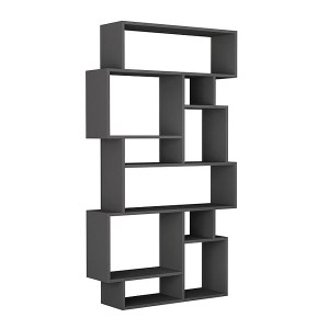 meg-GP037-0091,2-4 ΒΙΒΛΙΟΘΗΚΗ KARMATO MEGAPAP ΧΡΩΜΑ ΑΝΘΡΑΚΙ 96X25,5X168,5ΕΚ.