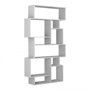 meg-GP037-0091,5-1 ΒΙΒΛΙΟΘΗΚΗ ΜΕΛΑΜΙΝΗΣ KARMATO MEGAPAP ΧΡΩΜΑ ΛΕΥΚΟ 96X25,5X168,5ΕΚ.