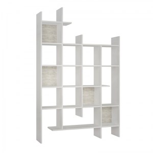 meg-GP037-0102,3-1 ΒΙΒΛΙΟΘΗΚΗ ΜΕΛΑΜΙΝΗΣ MANCO MEGAPAP ΧΡΩΜΑ ΛΕΥΚΟ 122X25,5X188ΕΚ.