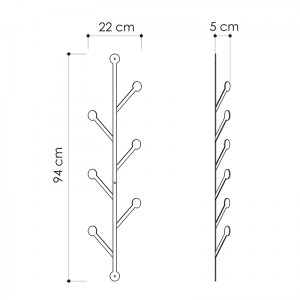 meg-GP037-0106-2 ΚΡΕΜΑΣΤΡΑ ΤΟΙΧΟΥ PONPON MEGAPAP ΜΕΤΑΛΛΙΚΗ ΧΡΩΜΑ ΜΑΥΡΟ 22X5X94ΕΚ.