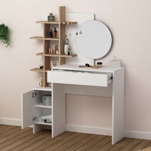 meg-GP037-0133,1-1 ΤΟΥΑΛΕΤΑ ΜΕ ΚΑΘΡΕΠΤΗ MUP MEGAPAP ΑΠΟ ΜΕΛΑΜΙΝΗ ΧΡΩΜΑ ΛΕΥΚΟ - ΦΥΣΙΚΟ ΟΞΙΑΣ 105X35X151ΕΚ.