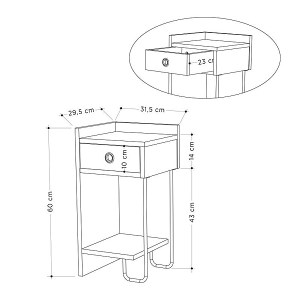 meg-GP037-0164,1-6 ΚΟΜΟΔΙΝΟ SIRIUS MEGAPAP ΑΡΙΣΤΕΡΟ ΧΡΩΜΑ ΦΥΣΙΚΟ ΟΞΙΑΣ 32X30X61ΕΚ.