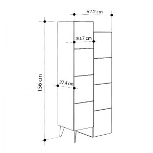 meg-GP037-0169,1-4 ΝΤΟΥΛΑΠΙ ΚΟΥΖΙΝΑΣ/ΜΠΑΝΙΟΥ - ΠΑΠΟΥΤΣΟΘΗΚΗ STAIR MEGAPAP ΜΕΛΑΜΙΝΗΣ ΧΡΩΜΑ ΑΝΟΙΧΤΗ ΜΟΚΑ 62,2X37,4X156ΕΚ.