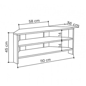 meg-GP037-0173,2-6 ΕΠΙΠΛΟ ΤΗΛΕΟΡΑΣΗΣ ΓΩΝΙΑΚΟ THALES MEGAPAP ΧΡΩΜΑ ΛΕΥΚΟ 110X36X45ΕΚ.